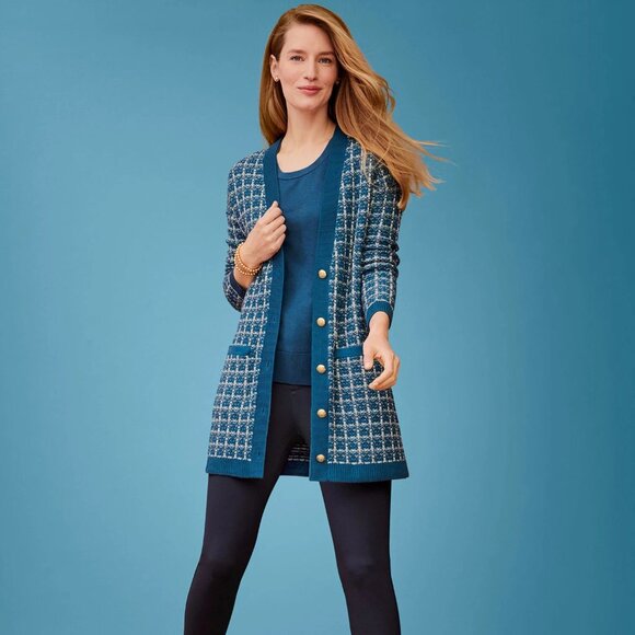 Talbots Plus Pure Merino Wool Cardigan NWT - Picture 2 of 9